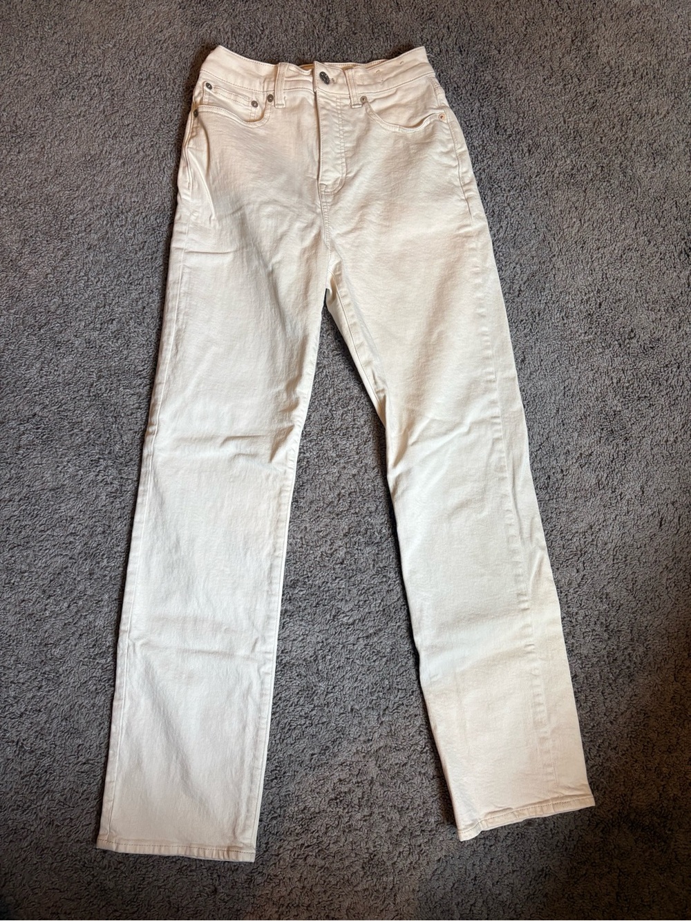 Madewell Cream Straight-Leg Jeans